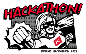 The Kinaxis Hackathon 2021 logo with a superhero theme.